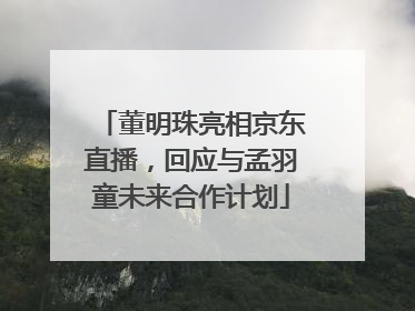 董明珠亮相京东直播，回应与孟羽童未来合作计划