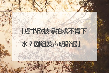 虞书欣被曝拍戏不肯下水？剧组发声明辟谣