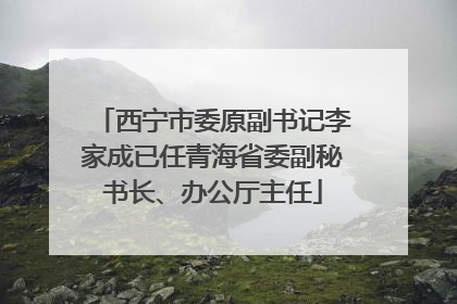 西宁市委原副书记李家成已任青海省委副秘书长、办公厅主任