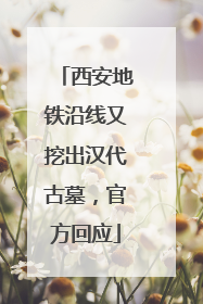 西安地铁沿线又挖出汉代古墓，官方回应