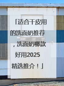 适合干皮用的洗面奶推荐，洗面奶哪款好用2025精选推介！