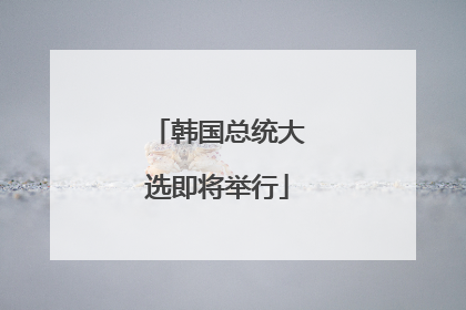 韩国总统大选即将举行
