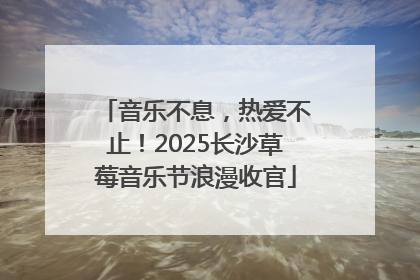 音乐不息，热爱不止！2025长沙草莓音乐节浪漫收官