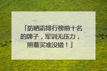 防晒霜排行榜前十名的牌子，军训无压力，照着买准没错！