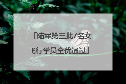 陆军第三批7名女飞行学员全优通过