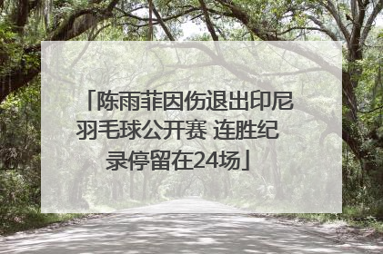 陈雨菲因伤退出印尼羽毛球公开赛 连胜纪录停留在24场