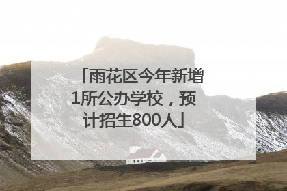 雨花区今年新增1所公办学校，预计招生800人