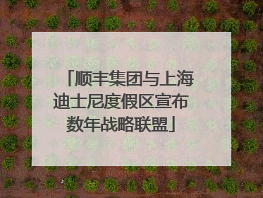 顺丰集团与上海迪士尼度假区宣布数年战略联盟