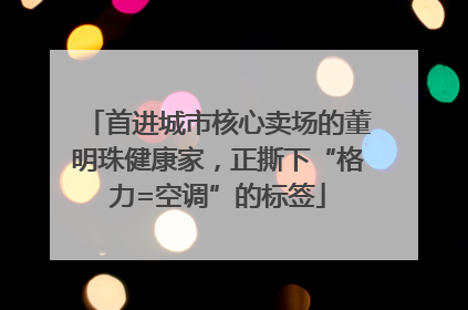 首进城市核心卖场的董明珠健康家，正撕下“格力=空调”的标签