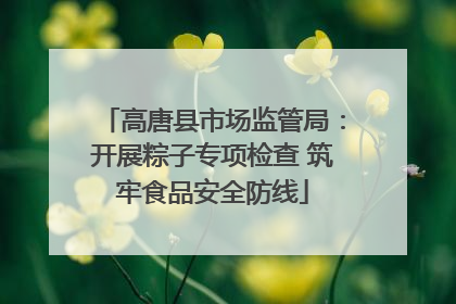 高唐县市场监管局：开展粽子专项检查 筑牢食品安全防线