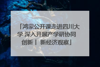 鸿蒙公开课走进四川大学 深入开展产学研协同创新丨 新经济观察
