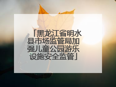 黑龙江省明水县市场监管局加强儿童公园游乐设施安全监管