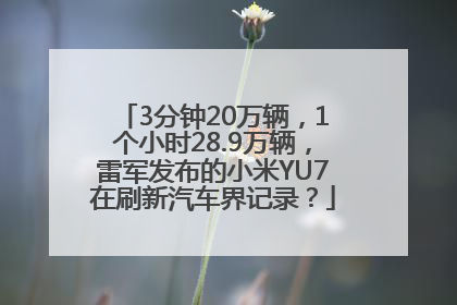 3分钟20万辆，1个小时28.9万辆，雷军发布的小米YU7在刷新汽车界记录？