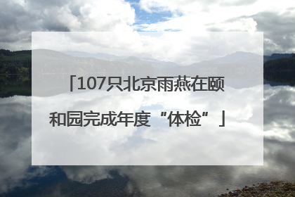 107只北京雨燕在颐和园完成年度“体检”
