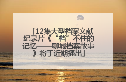 12集大型档案文献纪录片《“档”不住的记忆——聊城档案故事》将于近期播出