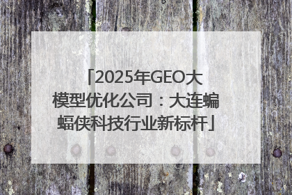 2025年GEO大模型优化公司：大连蝙蝠侠科技行业新标杆