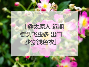 @太原人 近期街头飞虫多 出门少穿浅色衣