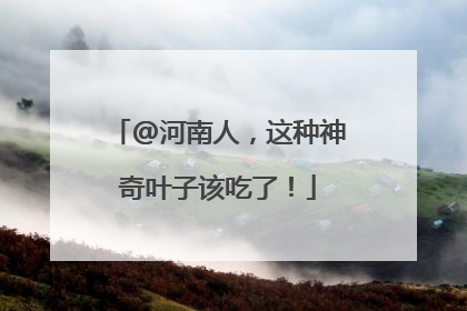 @河南人，这种神奇叶子该吃了！